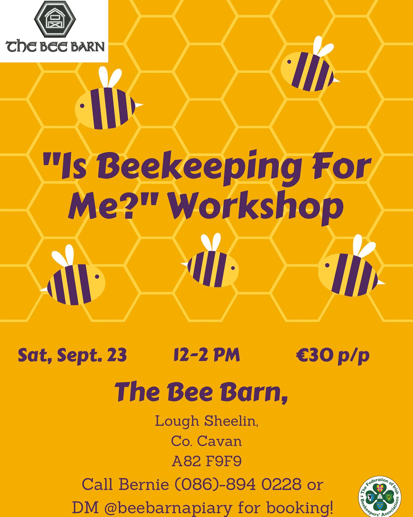 Is Beekeeping for Me? Beginners Beekeeping Workshop September 23 at The Bee Barn, Lough Sheelin, County Cavan Ireland